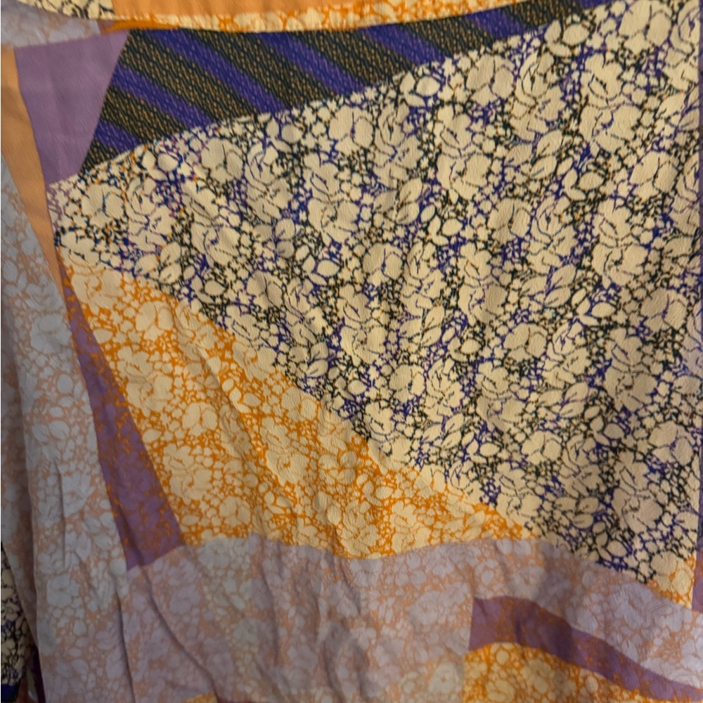 Lovstitch Patchwork V-Neck Top - Orange and Purple - Picture 5 of 9